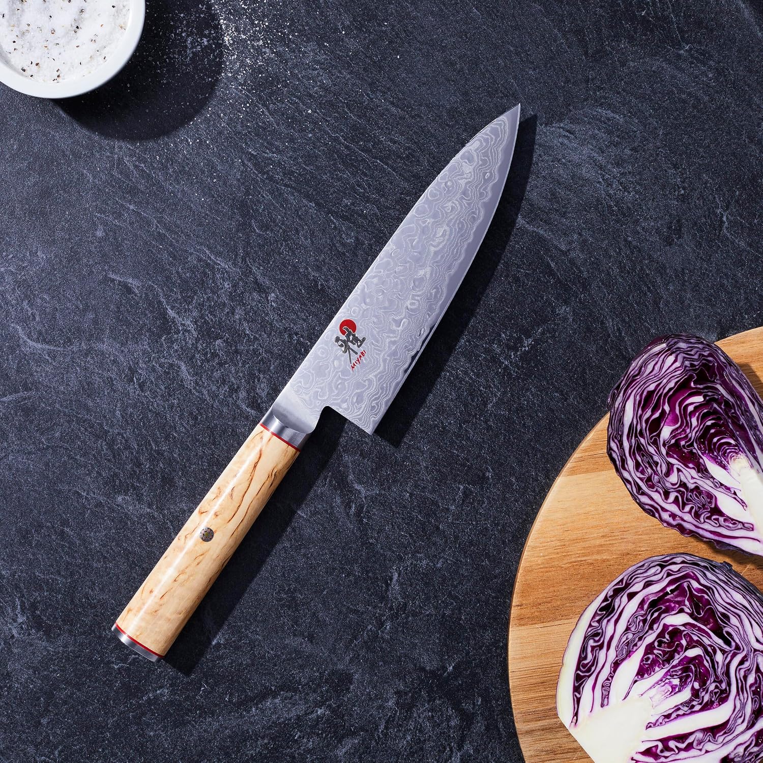 Miyabi Birchwood SG2 Japanese Chef's Knife, 6-inch, Designed for Smaller Hands, Lighter Feel, Chef's Kitchen Knife, Karelian Birch Handle, 100-layer flower Damascus pattern, Handcrafted in Seki, Japan