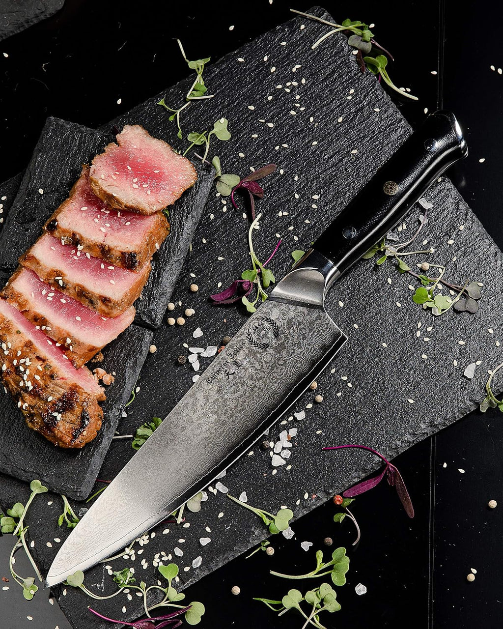 Regalia Chef Knife: Best Professional Quality Japanese Damascus Gyuto 8 Inch AUS10 Super Steel 67 Layer, Razor Sharp, Superb Edge Retention, Stain & Corrosion Resistant Chefs Knives