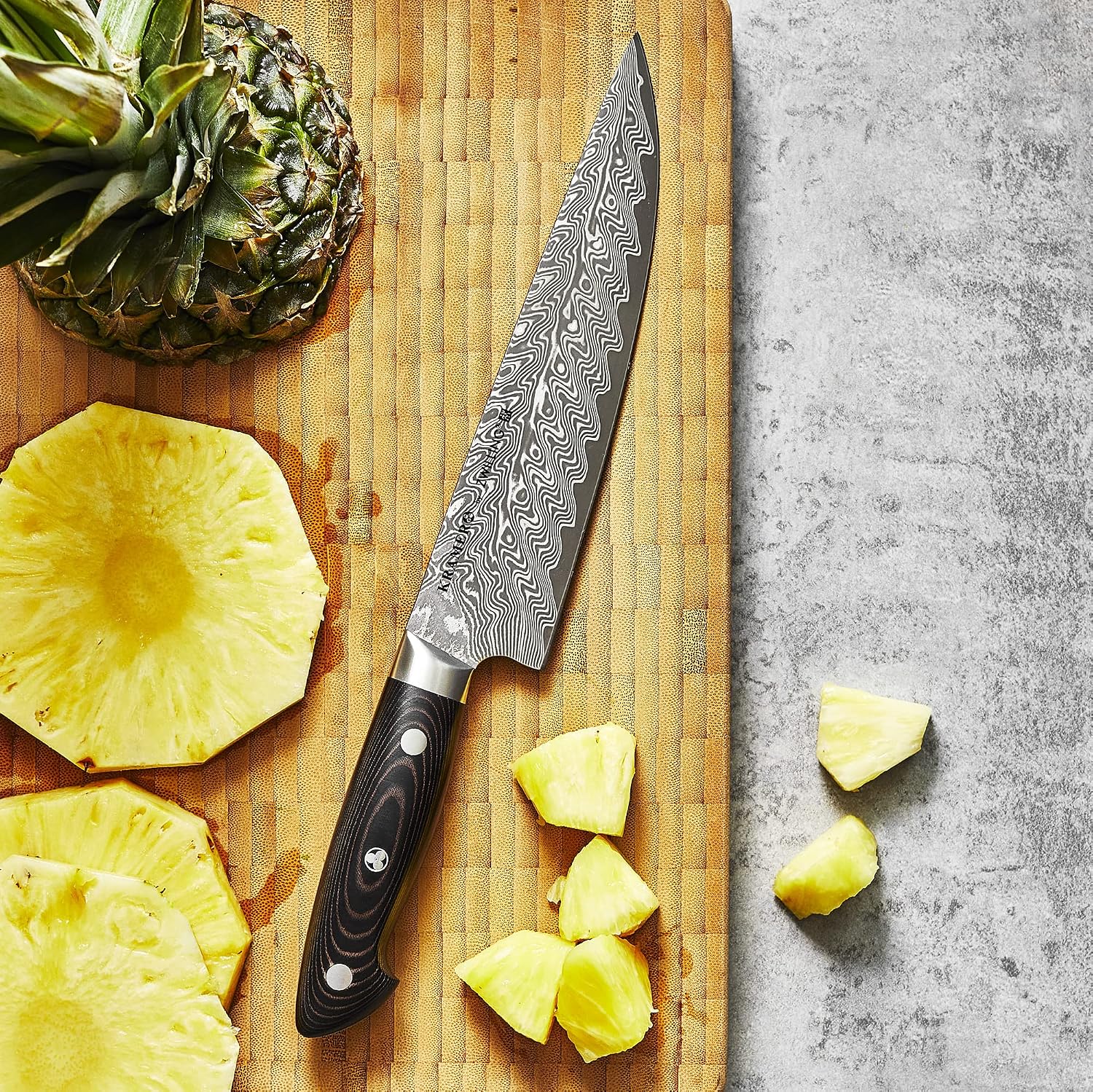 KRAMER by ZWILLING EUROLINE Damascus Collection 8-inch Razor-Sharp German Narrow Chef's Knife, Made in Company-Owned German Factory with Special Formula Steel perfected for almost 300 Years